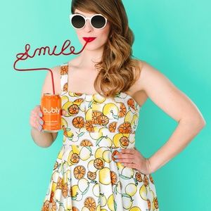 Vintage Style Fit and Flare Citrus Dress